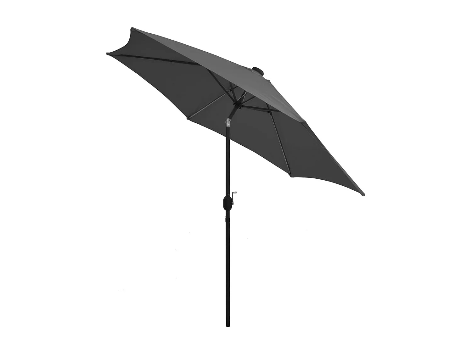 Parasol de jardin-Parasol d'extérieur et lumières LED mât en aluminium anthracite