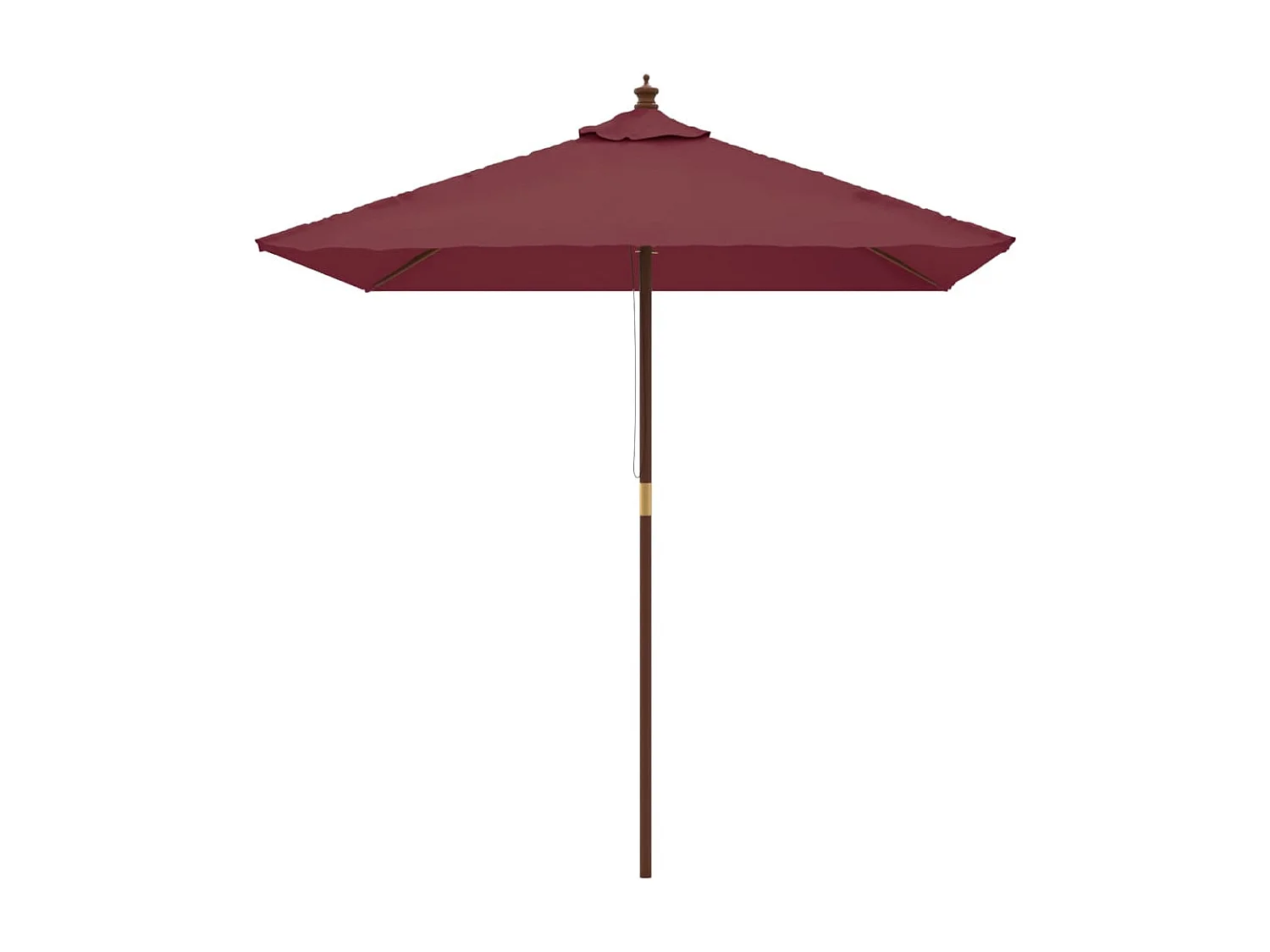Parasol de jardin-Parasol d'extérieur avec mât en bois rouge bordeaux 198x198x231cm