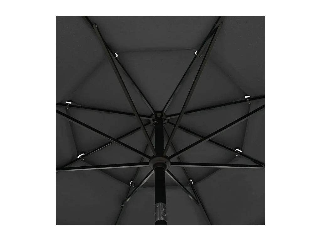 Parasol de jardin-Parasol à 3 niveaux  avec mât en aluminium anthracite