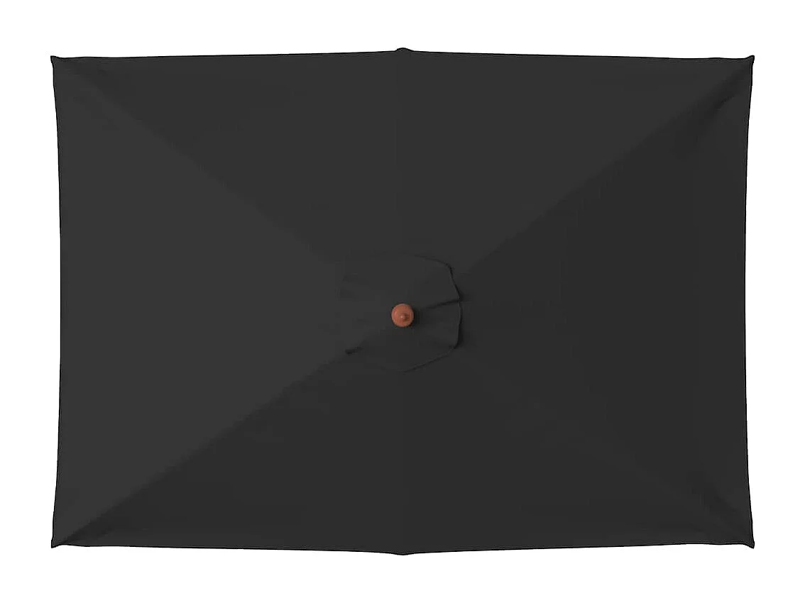Parasol de jardin-Parasol d'extérieur avec mât en bois noir 150x200 cm
