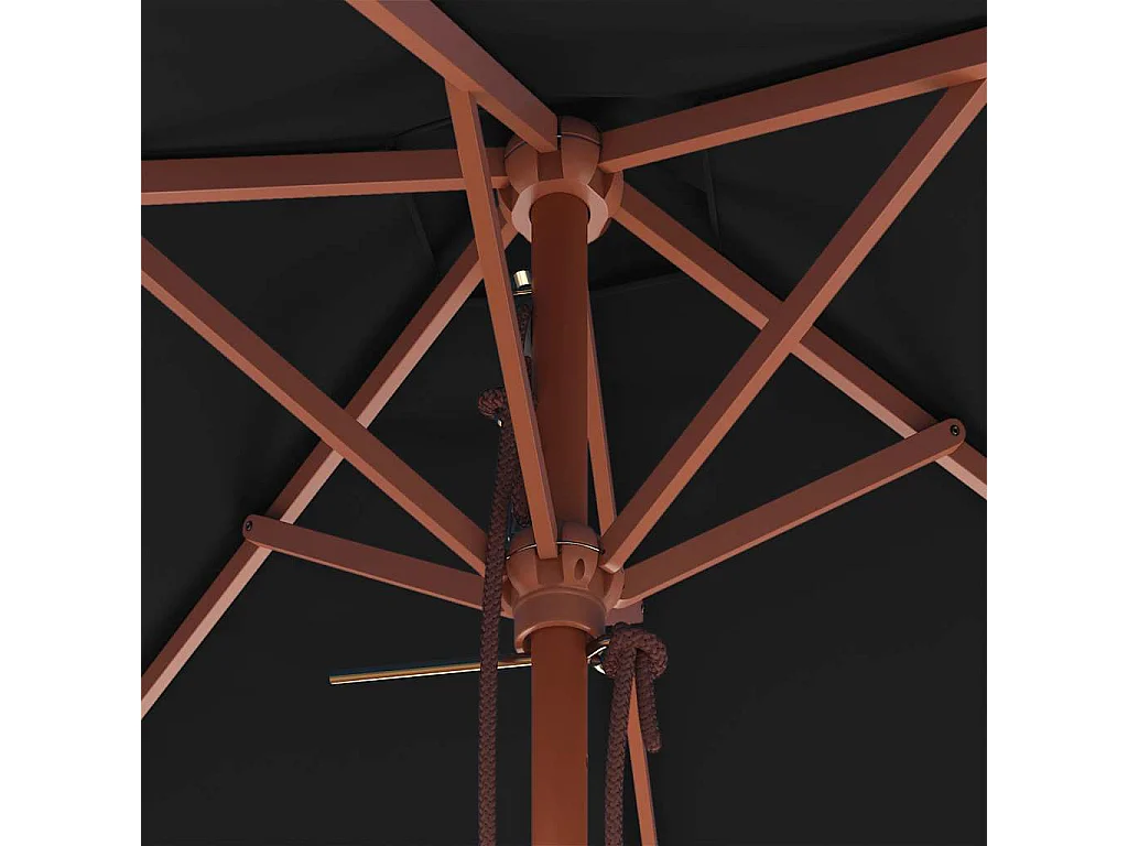 Parasol de jardin-Parasol d'extérieur avec mât en bois noir 150x200 cm