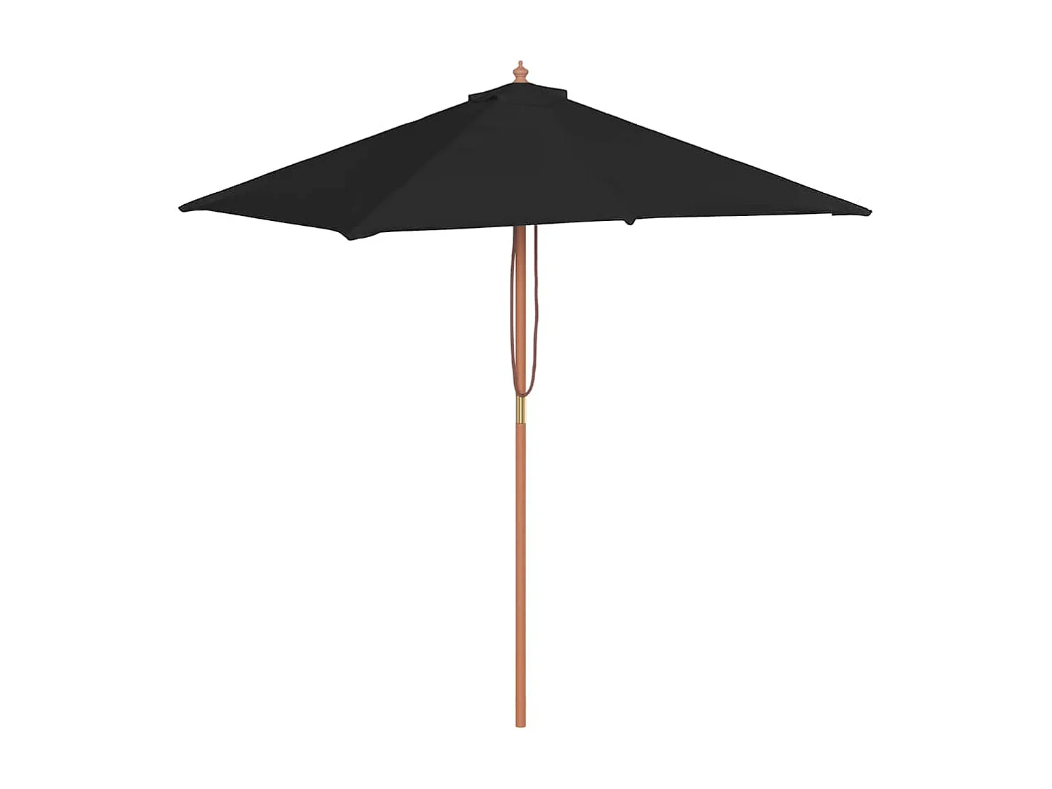 Parasol de jardin-Parasol d'extérieur avec mât en bois noir 150x200 cm