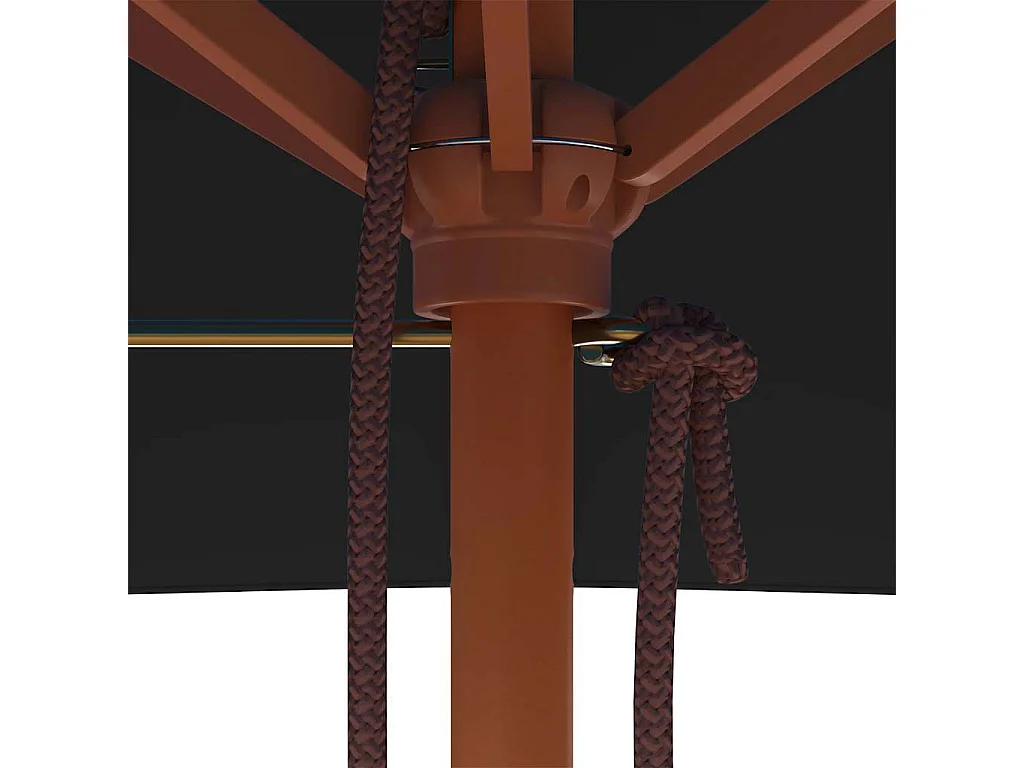 Parasol de jardin-Parasol d'extérieur avec mât en bois noir 150x200 cm