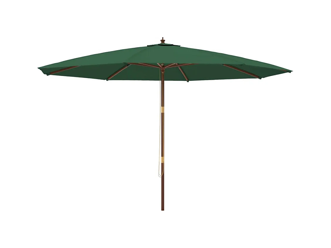 Parasol de jardin-Parasol d'extérieur avec mât en bois vert 400x273 cm