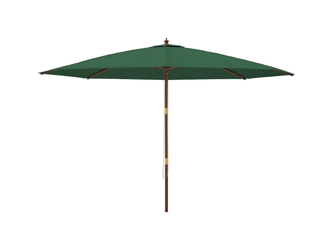 Parasol de jardin-Parasol d'extérieur avec mât en bois vert 400x273 cm