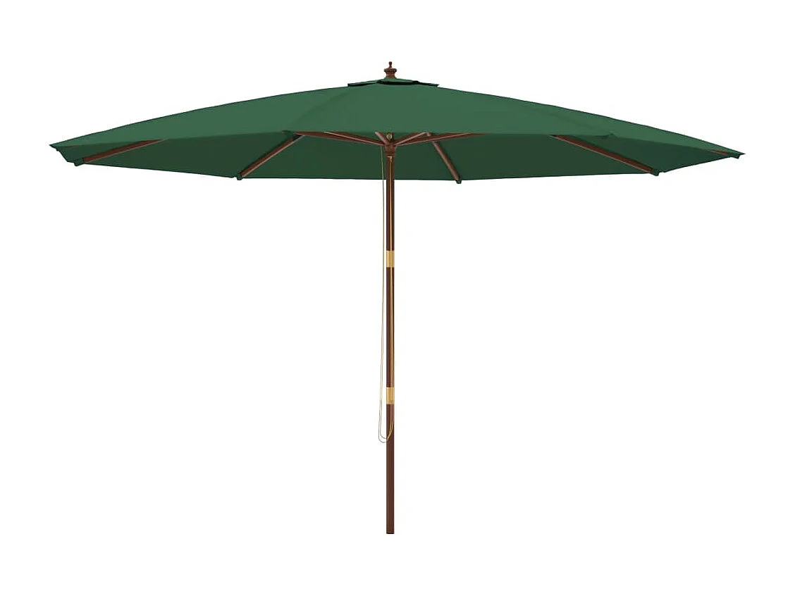 Parasol de jardin-Parasol d'extérieur avec mât en bois vert 400x273 cm