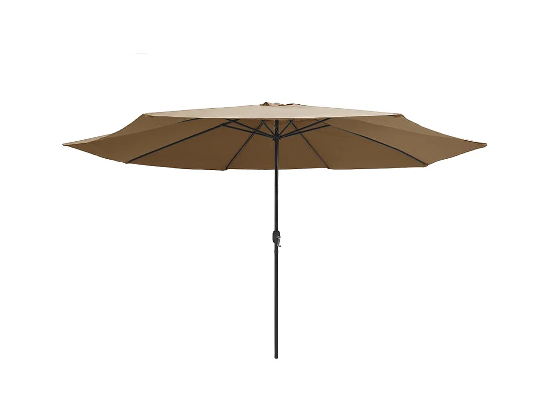 Parasol de jardin-Parasol d'extérieur avec mât en métal 390 cm taupe
