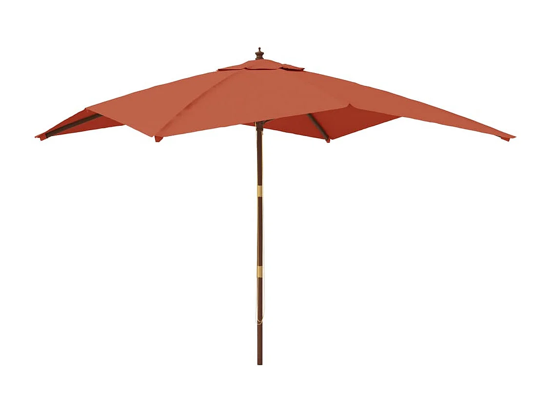 Parasol de jardin-Parasol d'extérieur avec mât en bois terre cuite 300x300x273 cm