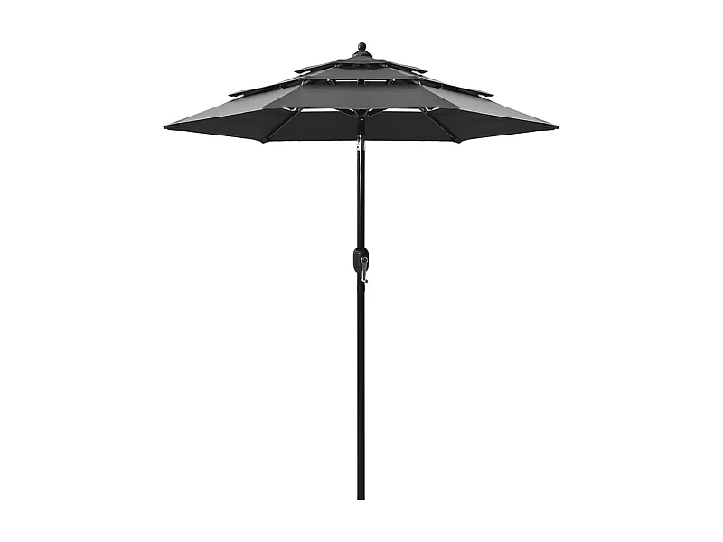 Parasol de jardin-Parasol à 3 niveaux  avec mât en aluminium anthracite
