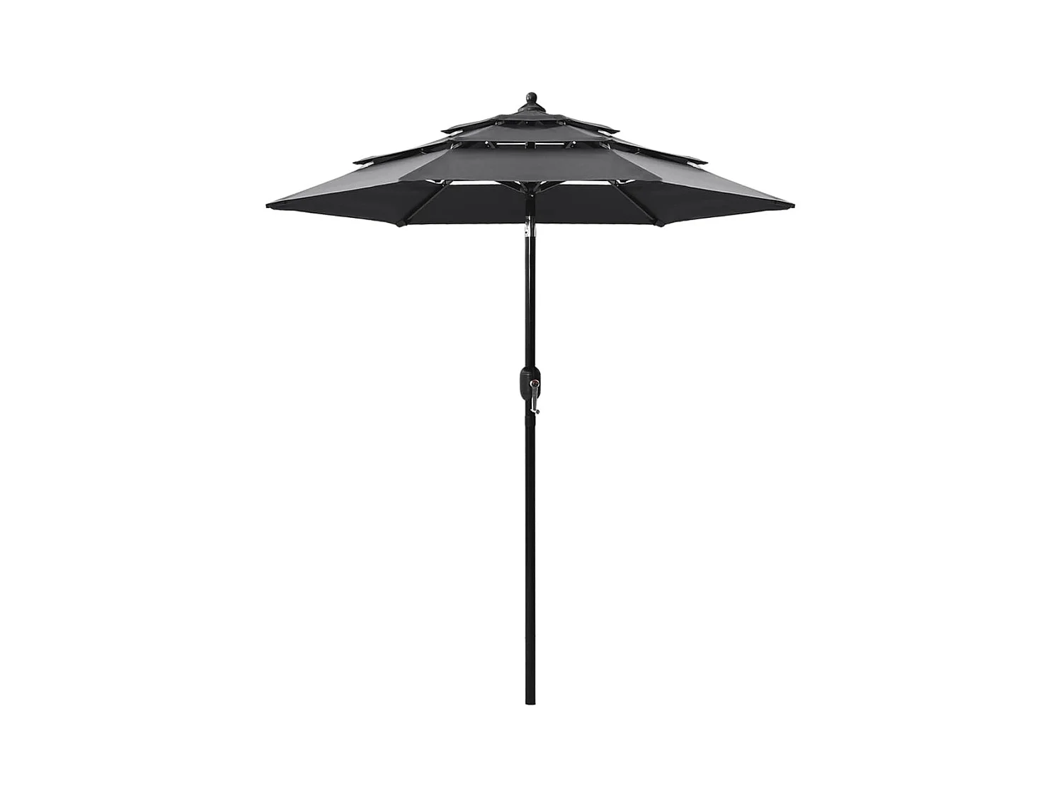 Parasol de jardin-Parasol à 3 niveaux  avec mât en aluminium anthracite