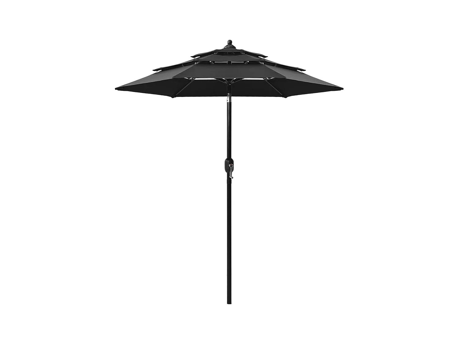 Parasol de jardin-Parasol à 3 niveaux  avec mât en aluminium noir