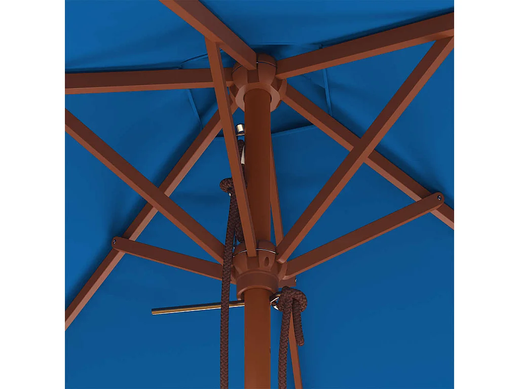 Parasol de jardin-Parasol d'extérieur avec mât en bois bleu 150x200 cm