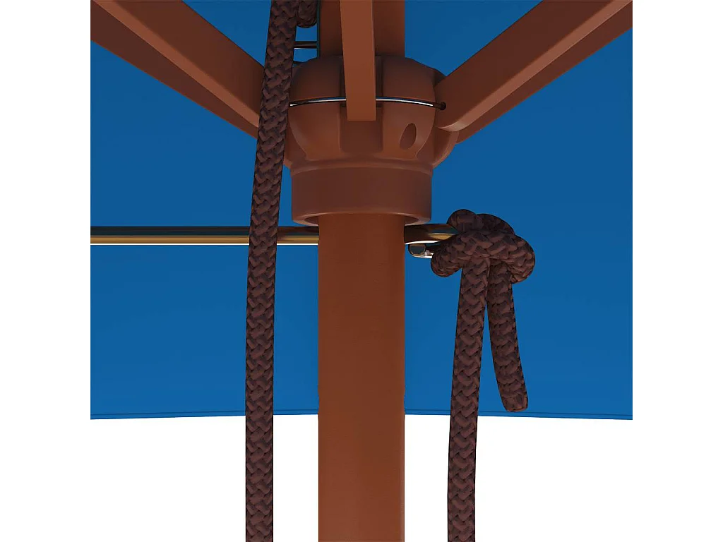 Parasol de jardin-Parasol d'extérieur avec mât en bois bleu 150x200 cm