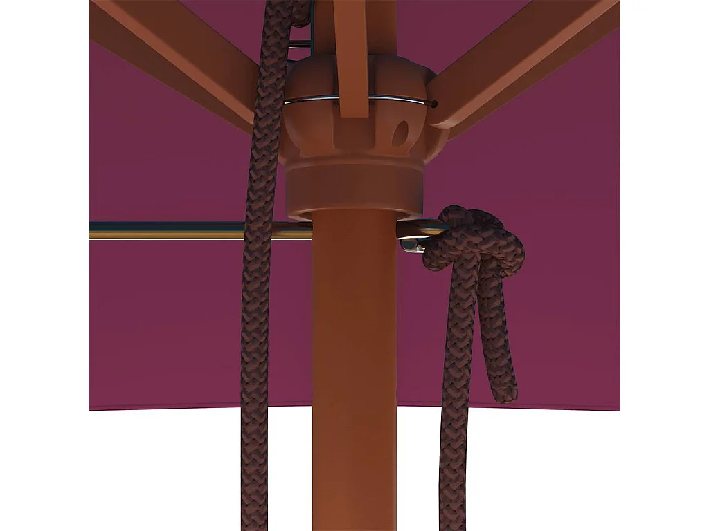 Parasol d'extérieur | Parasol de jardin avec mât en bois 150x200 cm rouge bordeaux