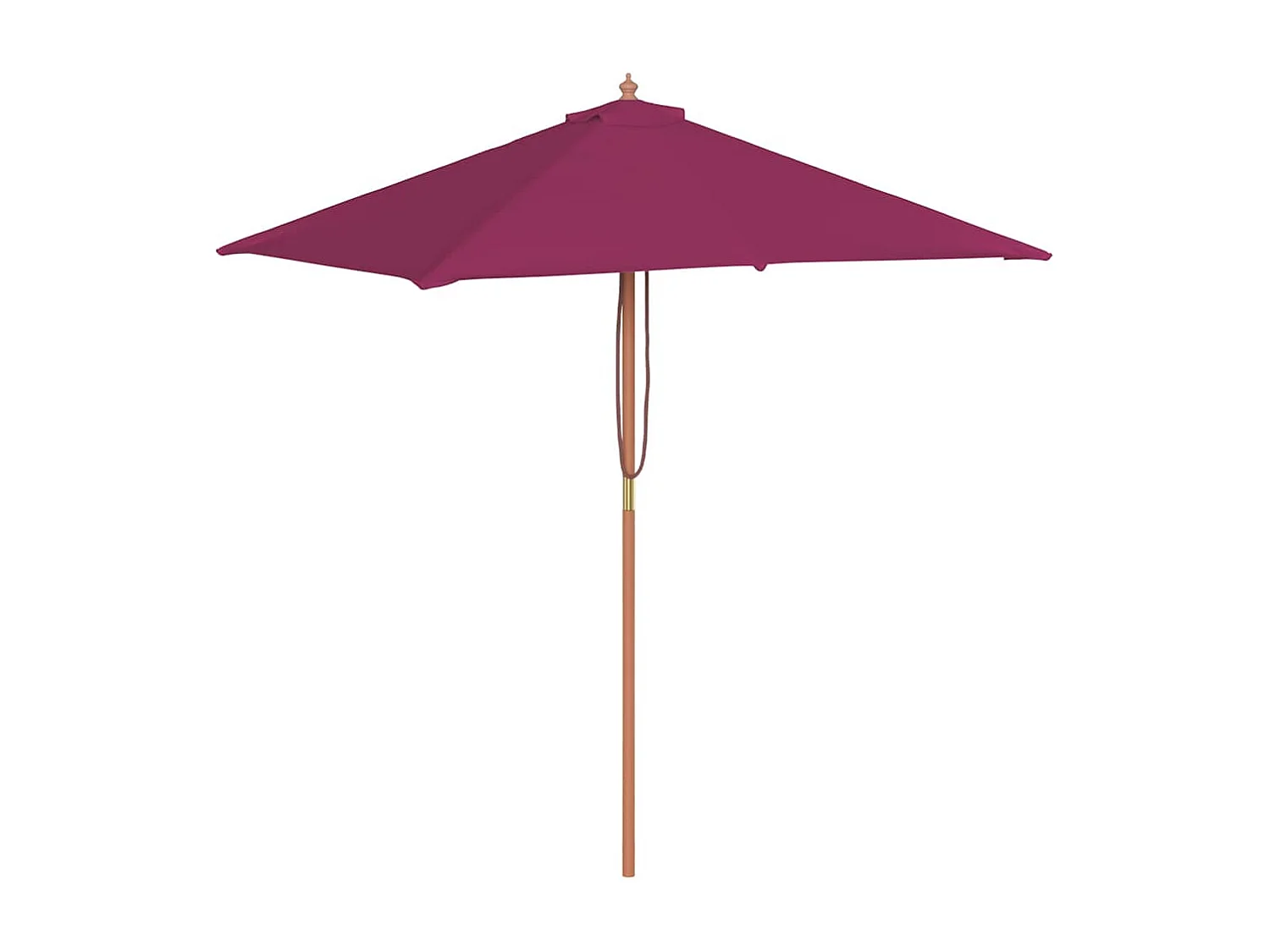 Parasol d'extérieur | Parasol de jardin avec mât en bois 150x200 cm rouge bordeaux