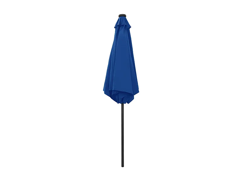 Parasol de jardin-Parasol d'extérieur et lumières LED mât en aluminium bleu azuré