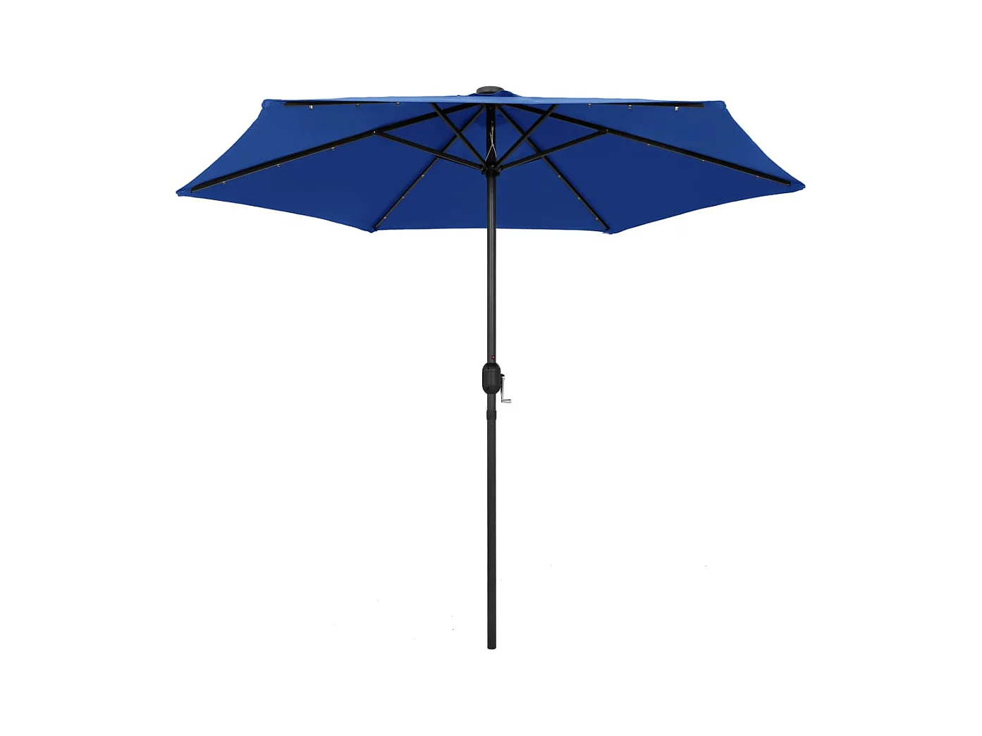 Parasol de jardin-Parasol d'extérieur et lumières LED mât en aluminium bleu azuré