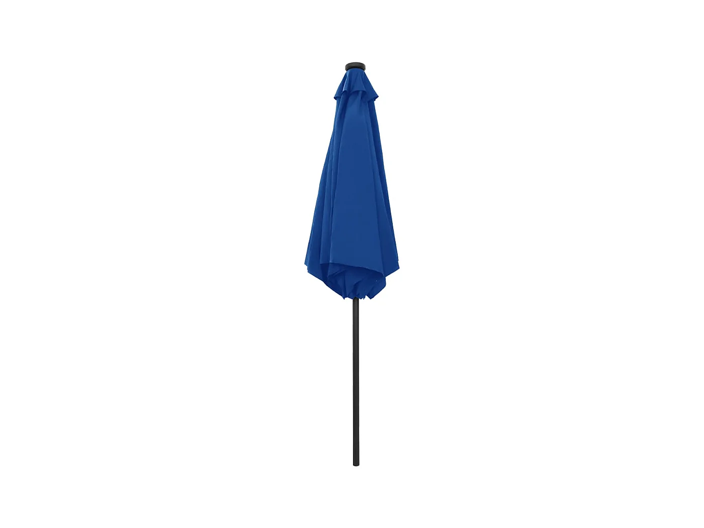 Parasol de jardin-Parasol d'extérieur et lumières LED mât en aluminium bleu azuré