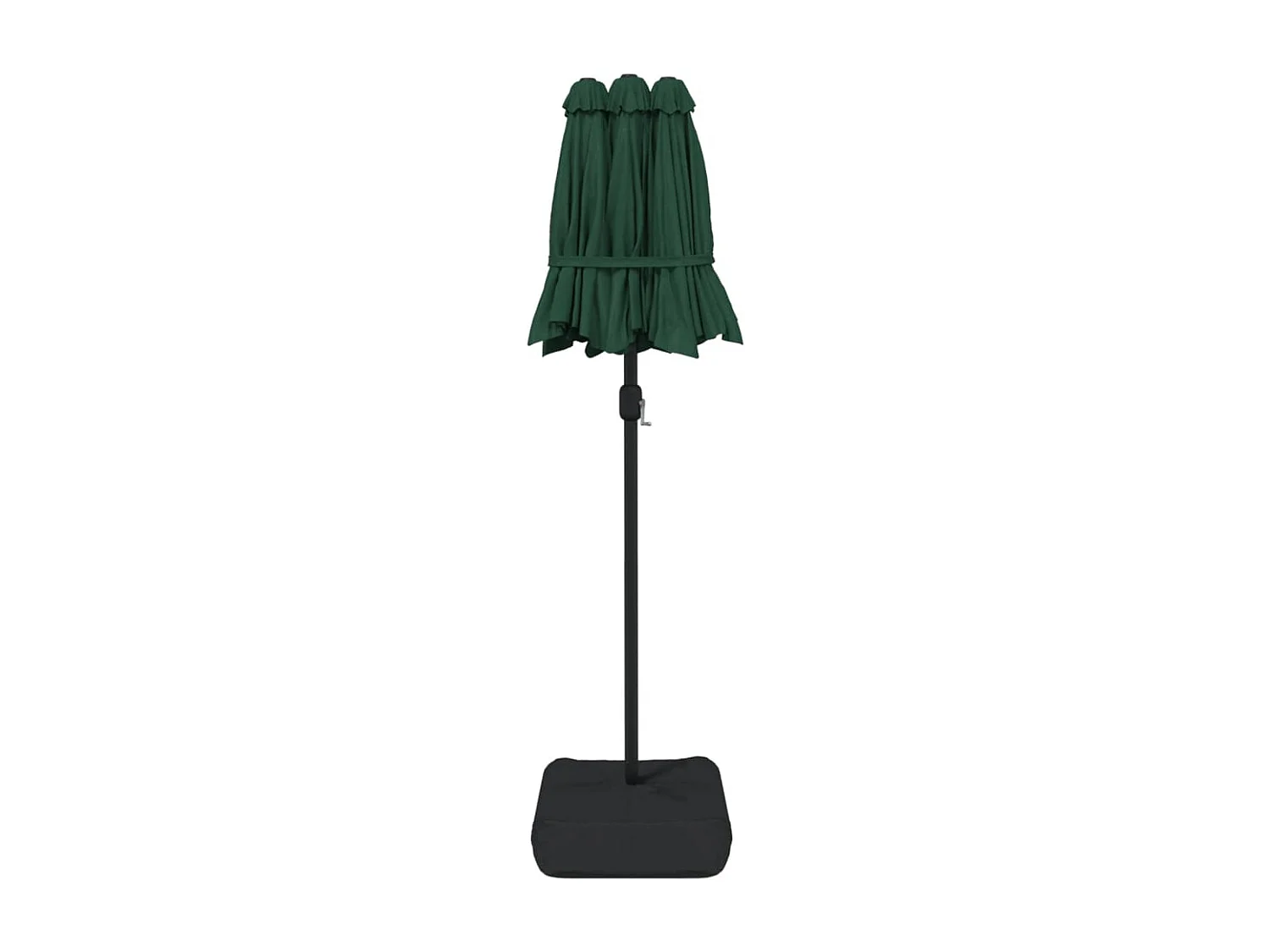 Parasol de jardin-Parasol à double tête avec LED vert 316x145 cm