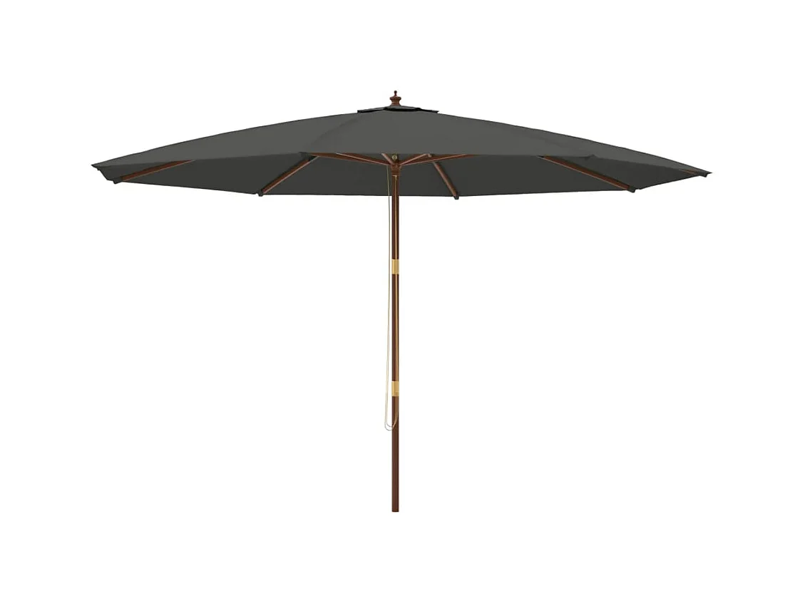 Parasol de jardin-Parasol d'extérieur avec mât en bois anthracite 400x273 cm