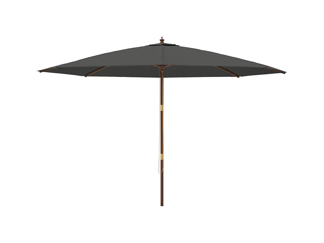 Parasol de jardin-Parasol d'extérieur avec mât en bois anthracite 400x273 cm