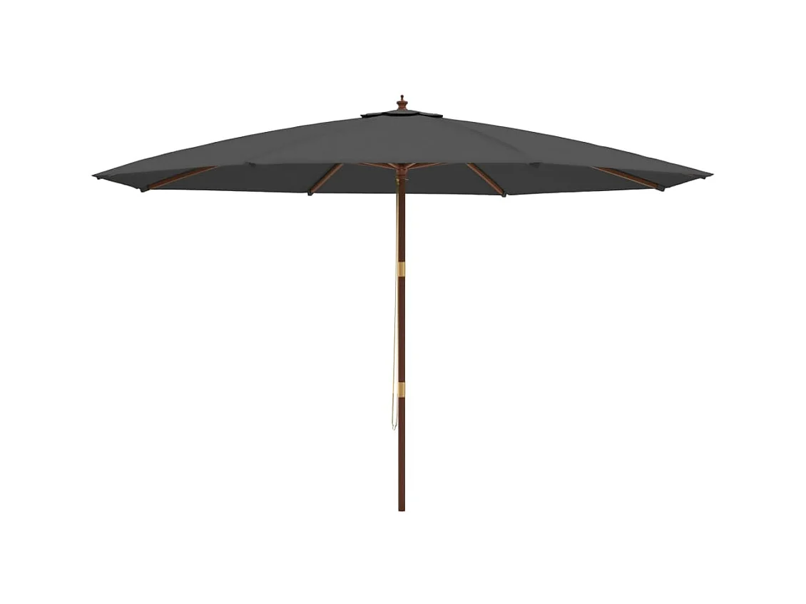 Parasol de jardin-Parasol d'extérieur avec mât en bois anthracite 400x273 cm