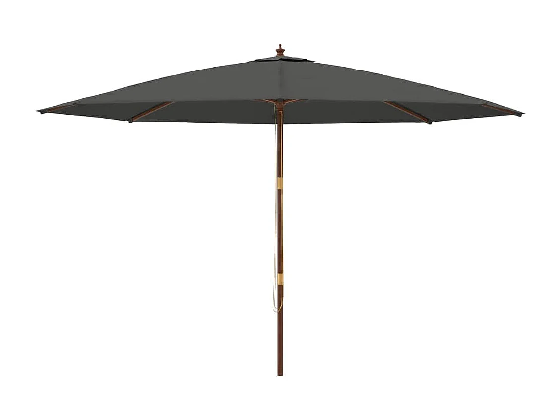 Parasol de jardin-Parasol d'extérieur avec mât en bois anthracite 400x273 cm