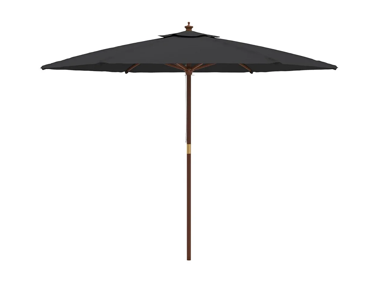 Parasol de jardin-Parasol d'extérieur avec mât en bois noir 299x240 cm