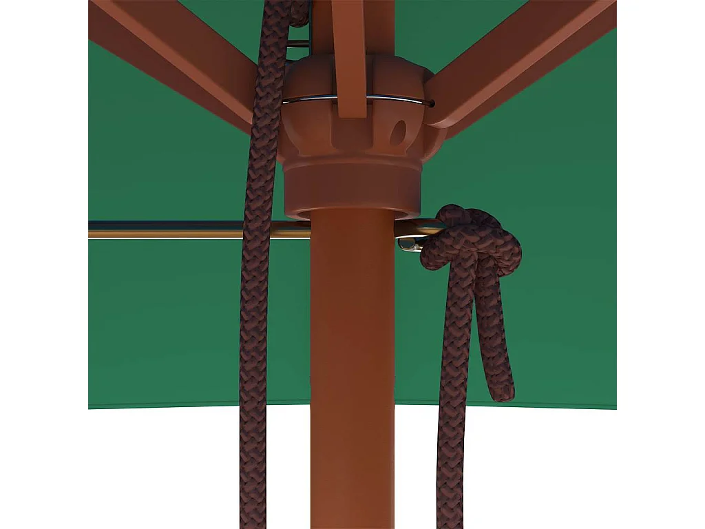 Parasol d'extérieur | Parasol de jardin avec mât en bois 150x200 cm vert