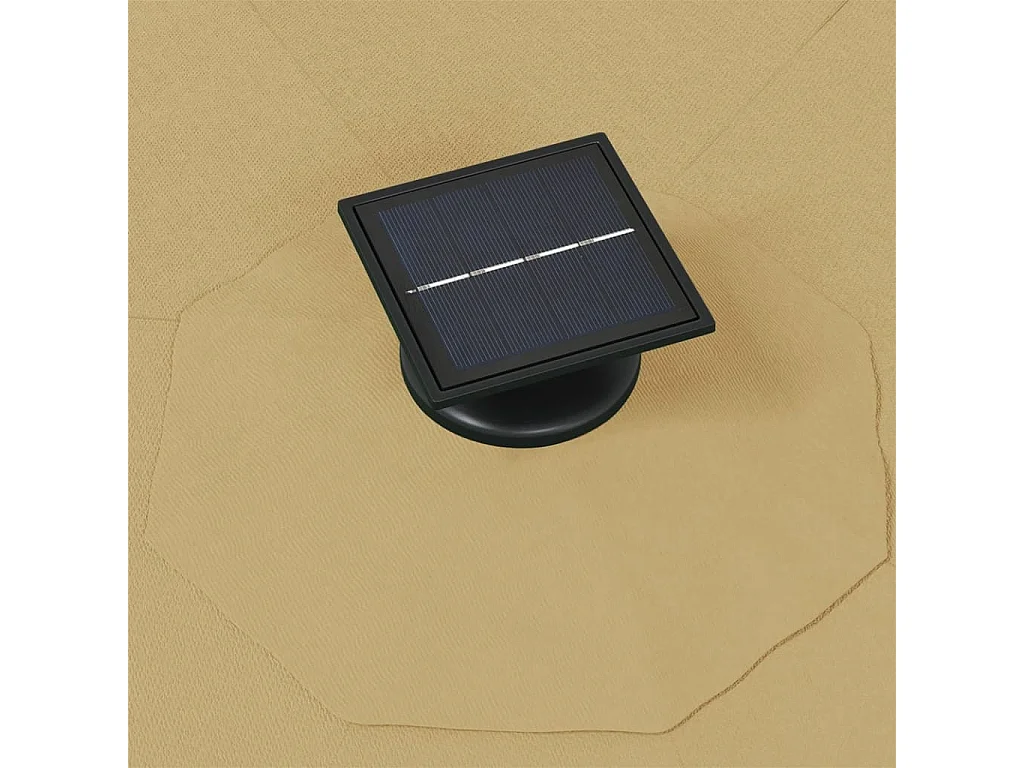 Parasol mural | Parasol flottant de jardin avec LED 300 cm taupe