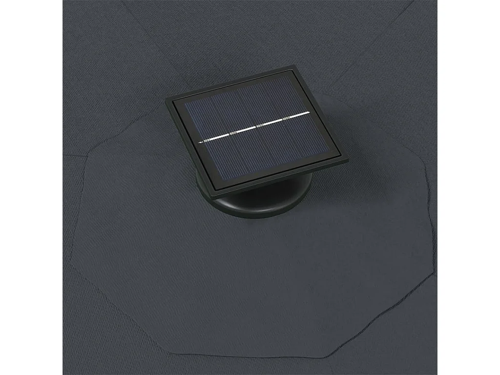 Parasol mural | Parasol flottant de jardin avec LED 300 cm anthracite