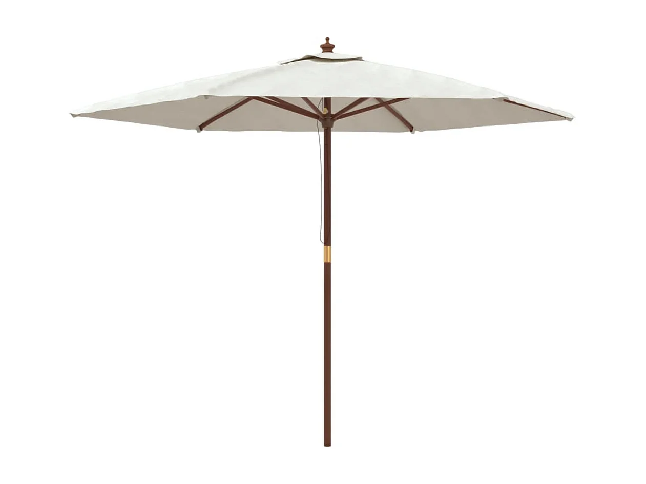Parasol de jardin-Parasol d'extérieur avec mât en bois sable 299x240 cm