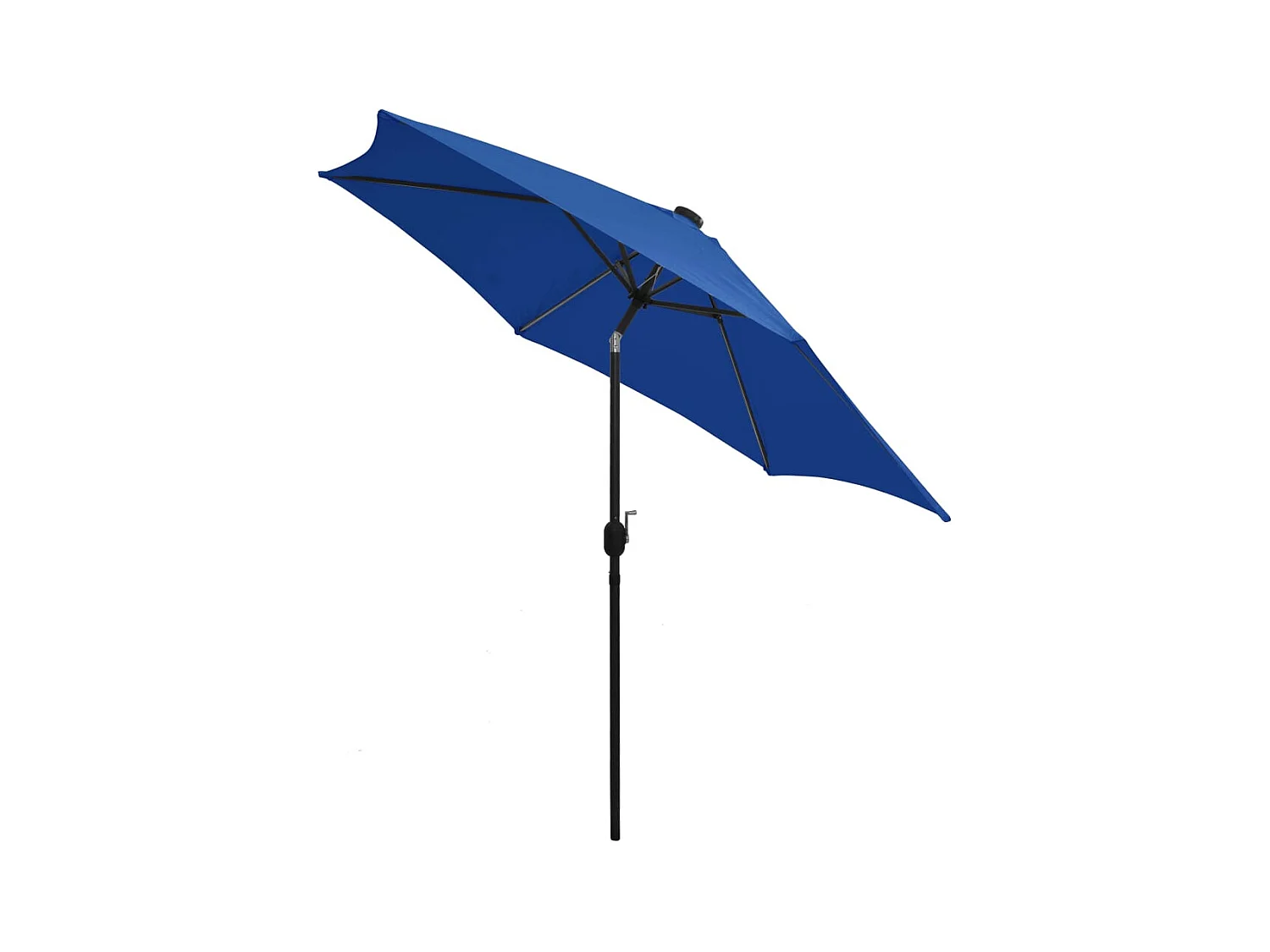 Parasol de jardin-Parasol d'extérieur et lumières LED mât en aluminium bleu azuré