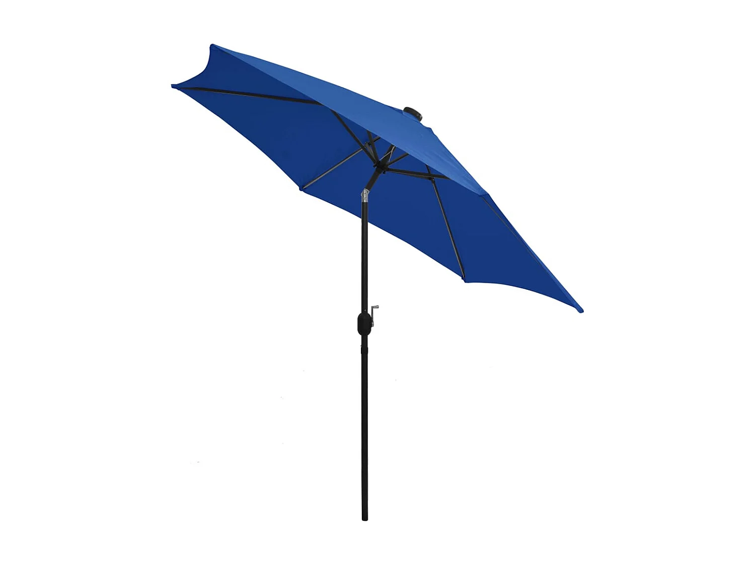 Parasol de jardin-Parasol d'extérieur et lumières LED mât en aluminium bleu azuré