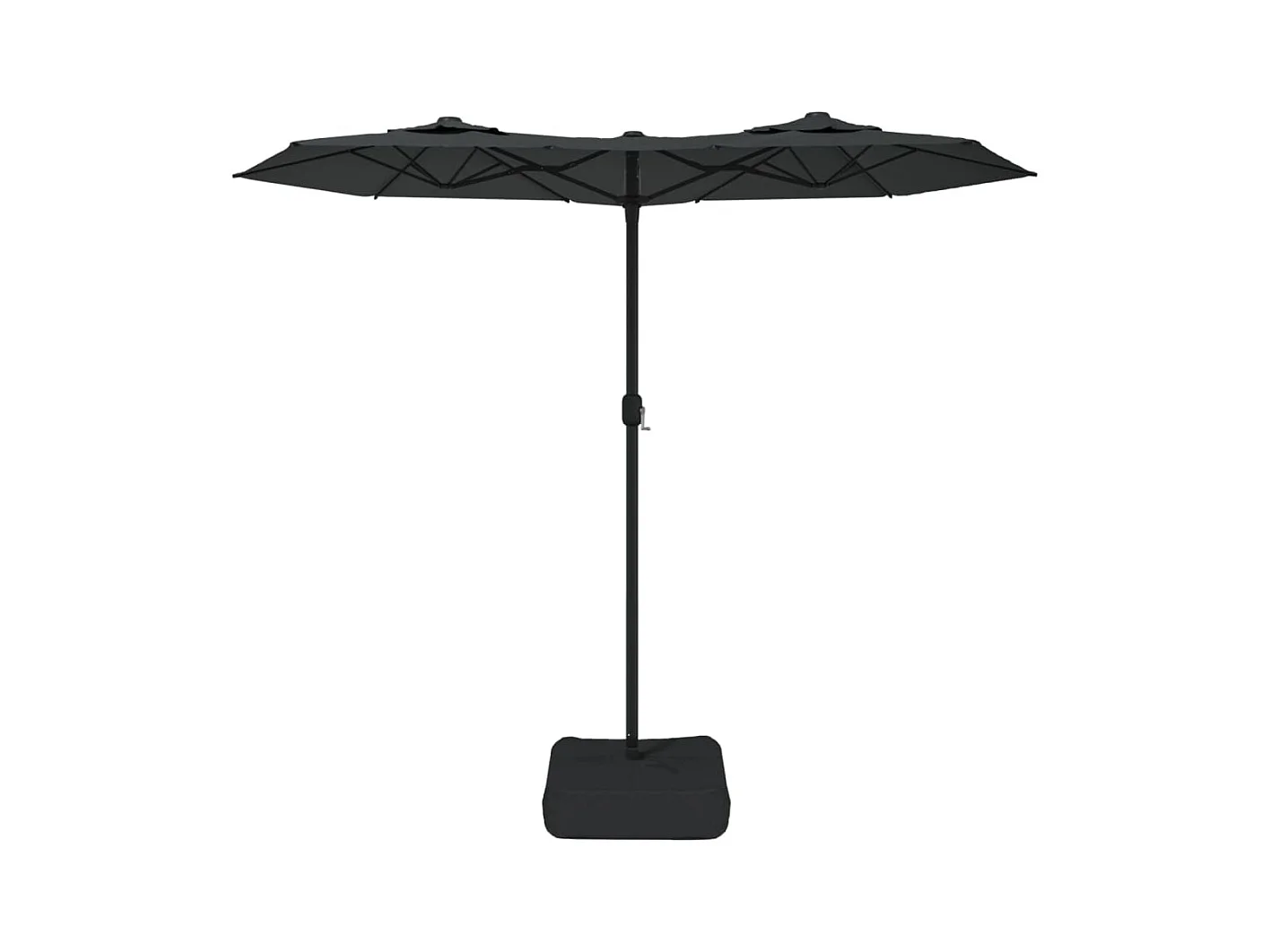 Parasol de jardin-Parasol à double tête avec LED anthracite 316x145 cm