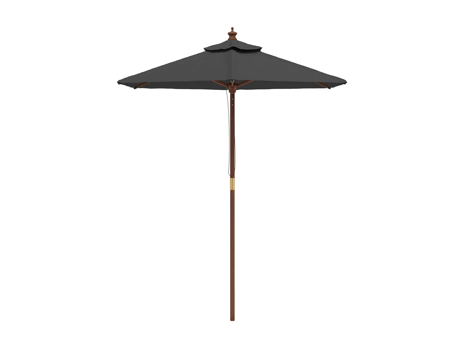 Parasol de jardin-Parasol d'extérieur avec mât en bois anthracite 196x231 cm