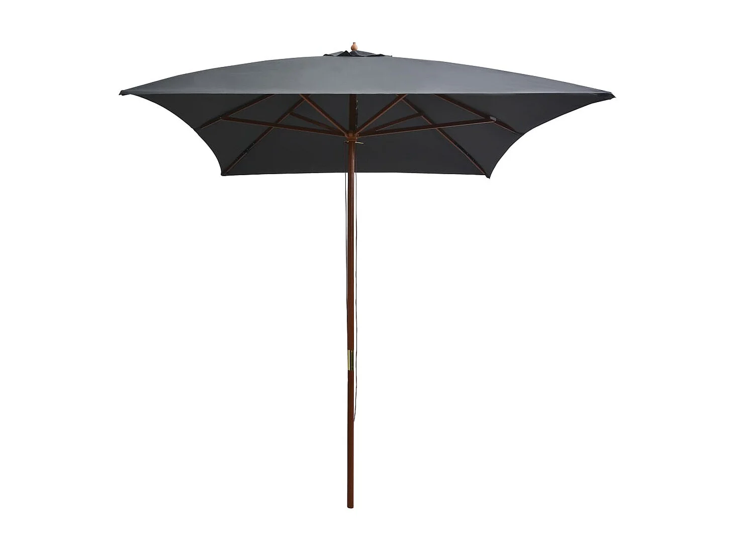 Parasol d'extérieur | Parasol de jardin avec mât en bois 200x300 cm anthracite