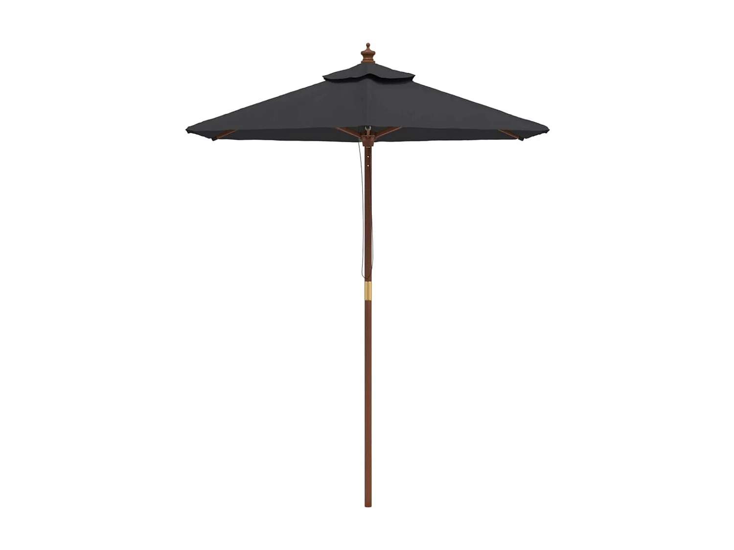 Parasol de jardin-Parasol d'extérieur avec mât en bois noir 196x231 cm