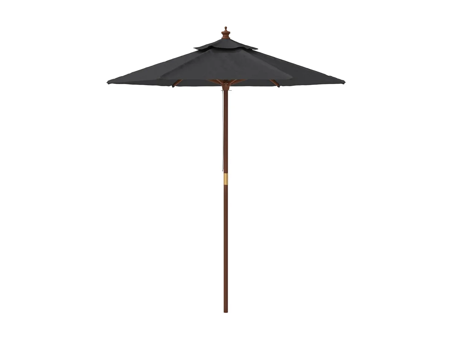 Parasol de jardin-Parasol d'extérieur avec mât en bois noir 196x231 cm
