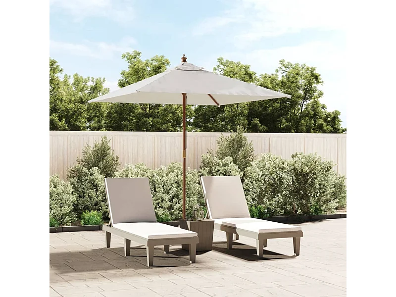 Parasol de jardin-Parasol d'extérieur avec mât en bois sable 198x198x231 cm