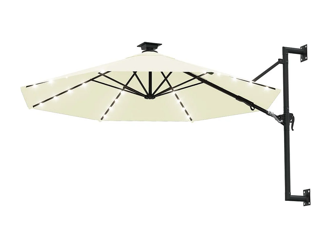 Parasol mural | Parasol flottant de jardin avec LED 300 cm sable