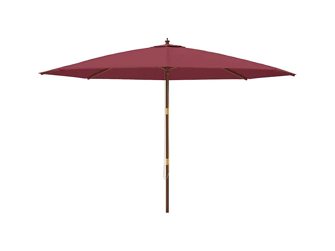 Parasol de jardin-Parasol d'extérieur avec mât en bois rouge bordeaux 400x273 cm