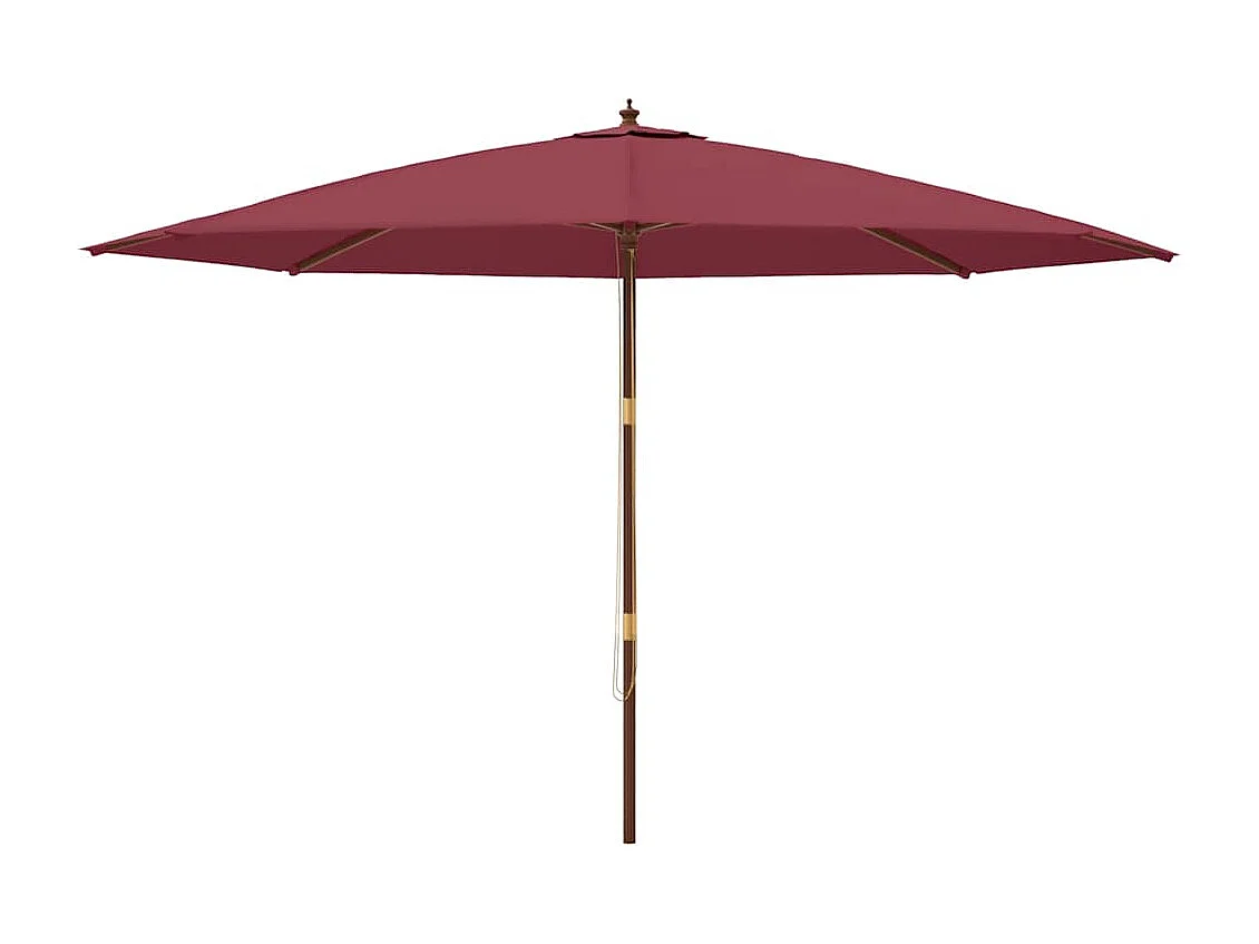 Parasol de jardin-Parasol d'extérieur avec mât en bois rouge bordeaux 400x273 cm