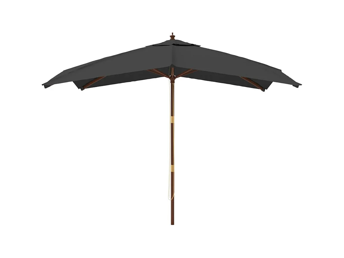 Parasol de jardin-Parasol d'extérieur avec mât en bois anthracite 300x300x273 cm