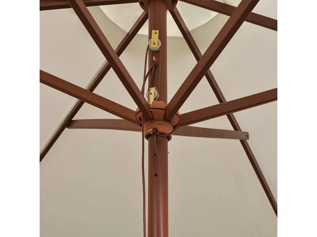 Parasol de jardin avec poteau en bois 270 x 270 cm Blanc crème