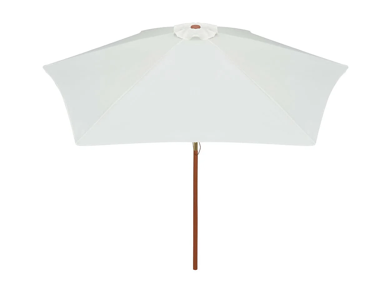 Parasol de jardin avec poteau en bois 270 x 270 cm Blanc crème