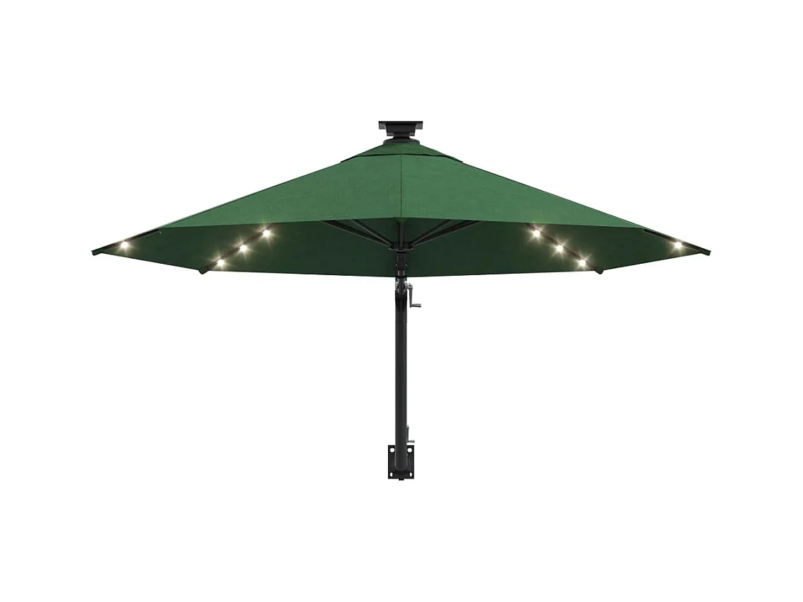 Parasol mural | Parasol flottant de jardin avec LED 300 cm vert