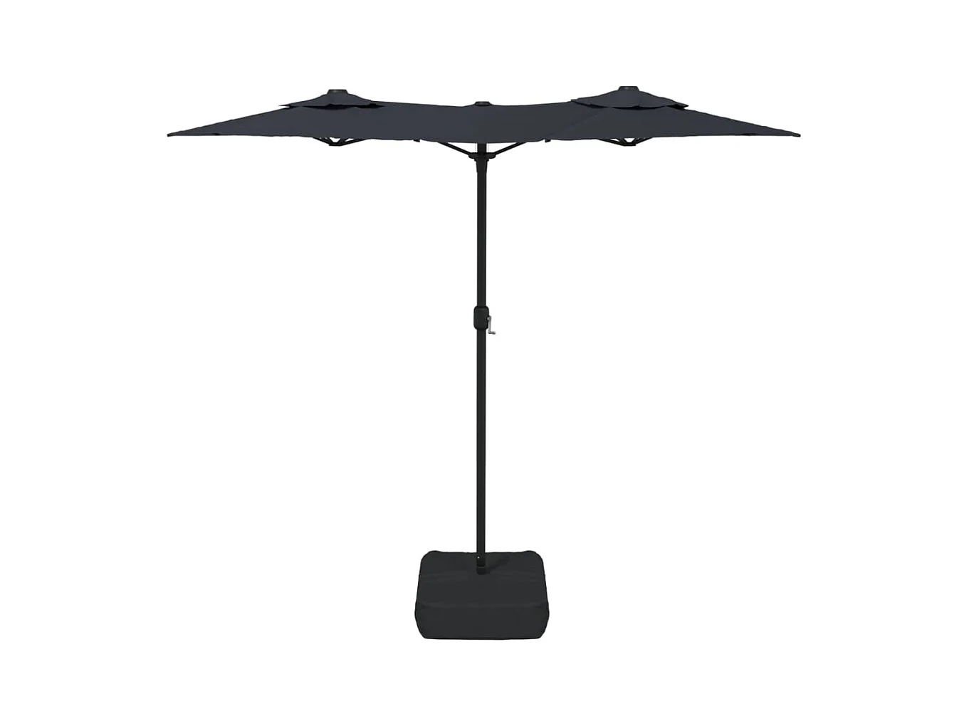 Parasol de jardin-Parasol à double tête avec LED noir 316x145 cm