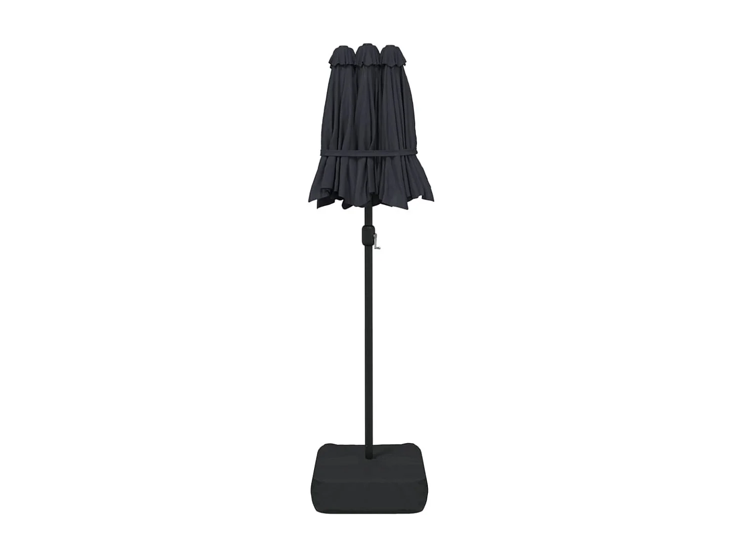 Parasol de jardin-Parasol à double tête avec LED noir 316x145 cm