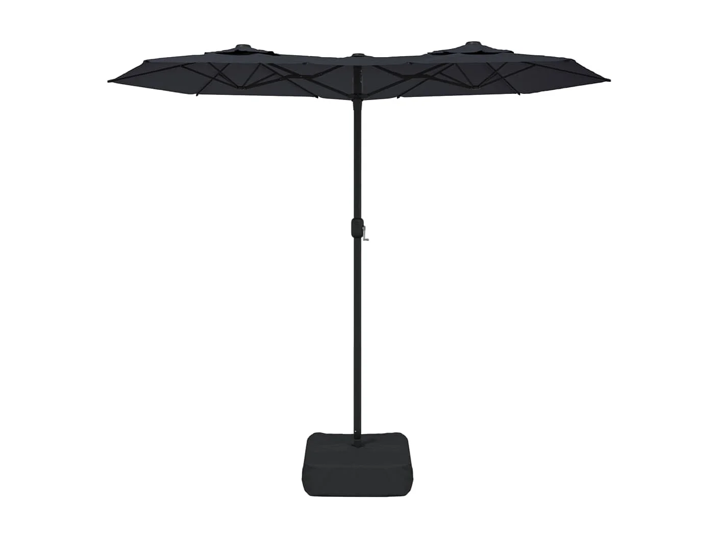 Parasol de jardin-Parasol à double tête avec LED noir 316x145 cm
